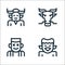 Fantastic characters line icons. linear set. quality vector line set such as kappa, frankenstein, dragon