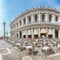 Fantastic cityscape of Venice with San Marco square with Column of San Teodoro and Biblioteca Nazionale Marciana