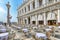 Fantastic cityscape of Venice with San Marco square with Column of San Teodoro and Biblioteca Nazionale Marciana