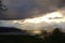 Fantastic cloud formations over lake Tornetrask in Sweden