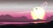 Fantastic colored panorama, fantasy vector landscape. Fantasy planet illustration. Space vector sci-fi background, gas