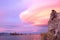 Fantastic colors over Mono Lake with lenticular clouds