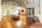 Fantastic contemporary livingroom home interior. Dining room. Hu