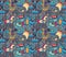 Fantastic creatures, animals pattern. Vector cute background