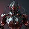 fantastic cyborg ninja in futuristic hight-tech armor, closeup portrait, neural network generated art