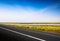 Fantastic desert road with blue sky