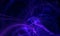 Fantastic digital 3d illustration of violet purple dynamic flames, glowing laser lightnings, energy explosion.