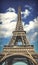 Fantastic Eiffel Tower symbol of Paris with dark toned effect