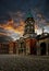 Fantastic evening of The Bedford Tower in the hall of the Dublin Castle. Popular landmark in the capital of Ireland