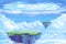 Fantastic and Exotic Allen Planets Environment: The Floating Island in the Clouds Sea