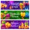 Fantastic fairy magic trees and plants in forest