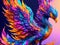 Fantastic fantasy phoenix, paint drips, beautiful colors, Elegant, magical, hyperdetailed, poster, AI Generated