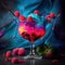 Fantastic food photography of colorful cocktail with splashes and explosion of taste advertisement background concept