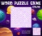 Fantastic galaxy space planets, word search game