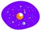 Fantastic galaxy with unknown weird undiscovered planets with stars, meteors, asteroids and other elements. Explore universe,