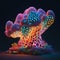 Fantastic Glowing Mushroom, Neon Morel, Magic Psychedelic Mushroom, Generative AI Illustration