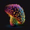 Fantastic Glowing Mushroom, Neon Morel, Magic Psychedelic Mushroom, Generative AI Illustration