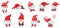 Fantastic Gnome Character with White Beard and Red Pointed Hat Vector Illustration Set