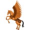 Fantastic horse Pegasus in the style of steampunk. Vector illustration of a winged horse on a white background