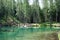 The fantastic lake Ghedina, in Cortina d`Ampezzo, in the Dolomites, a corner of paradise