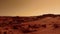 Fantastic martian landscape in rusty orange shades, Mars surface, Desert, Cliffs, sand. Alien landscape. Red planet mars