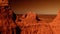 Fantastic martian landscape in rusty orange shades, Mars surface, Desert, Cliffs, sand. Alien landscape. Red planet mars