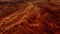 Fantastic martian landscape in rusty orange shades, Mars surface, Desert, Cliffs, sand. Alien landscape. Red planet mars