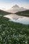 Fantastic morning panorama of Bachalp lake / Bachalpsee, Switzerland. Picturesque autumn sunset in Swiss alps, Grindelwald