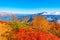 Fantastic mountain tops at autumn evening time.