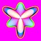 Fantastic neon flower, abstract shape with lots of blending lines