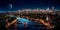 Fantastic night New York city landscape with night lights, realistic 3D illustration, generative ai