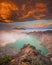 Fantastic panorama of Ijen crater lake, Indonesian.