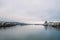 Fantastic Panoramic view of Danube River in cloudy weather