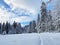 Fantastic and perfect natural New Year`s Eve winter mountain atmosphere in the heart of the Swiss Alps, SchwÃ¤galp mountain pass