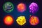 Fantastic planets, cartoon galaxy game asteroids