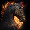A Fantastic Portrait of a Flaming Horse, 3D illustration, intricate design, epic fantasy, generative ai