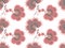 Fantastic red flowers isolated on white seamless ornament. Print for fabric. Ethnic style. Indian, russian motifs