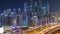 Fantastic rooftop skyline of Dubai marina timelapse.