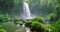 fantastic scene of the nature, autumn scene of the nature, nature scene, waterfall in the jungle, waterfall in tropical forest