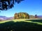 Fantastic scenic panorama view over mountains in harmony picturesque autumn landscape