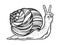 Fantastic snail hand animal engraving vector