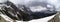 Fantastic snow and mountains panorama in Aosta under punta Helbronner