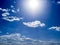 Fantastic soft white clouds against blue sky