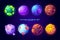 Fantastic space planets for ui galaxy game