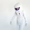 Fantastic space suit walk alone in empty. Astronaut on white background