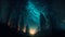 fantastic summer night forest with stars and nebulas, neural network generated art