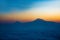 Fantastic sunset and mountain. The most beautiful mountain in the world. Mount Ararat