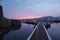 Fantastic sunset view of Boats in Beautiful Marina of Villasimius