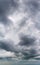 Fantastic thunderclouds, vertical panorama