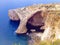 Fantastic view of a cave created by sea waves at Il-Qrendi, Malta